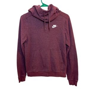 Nike Maroon‎ Heathered Pullover Hoodie Sweatshirt XS Cowl Neck